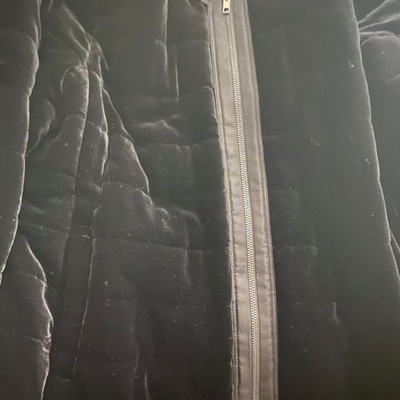 Eileen Fisher Black Washable Velvet Zip Quilted Jacket XL - Picture 5 of 7